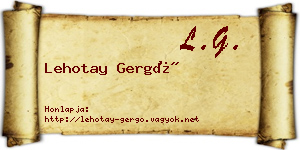 Lehotay Gergő névjegykártya